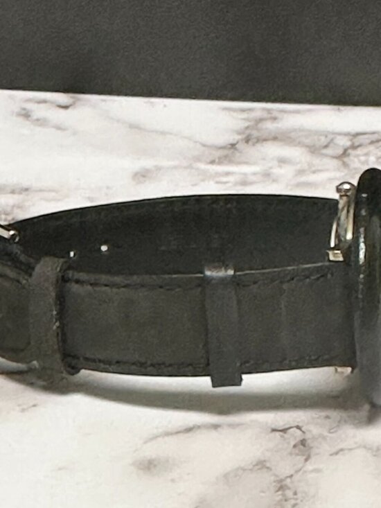 Vintage ZZYZX Watch Black Domed Case Confetti Foil Inlay Black Band New Battery